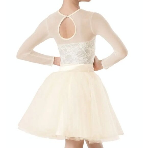 Weissman Music Box Dance Dress Tutu Costume Large Child Ivory Silver Lace‎ Tulle - Picture 3 of 13